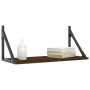 Wall shelves 2 units engineered wood brown oak 60x25x25.5cm by , Shelves and shelves - Ref: Foro24-836337, Price: 36,72 €, Di...