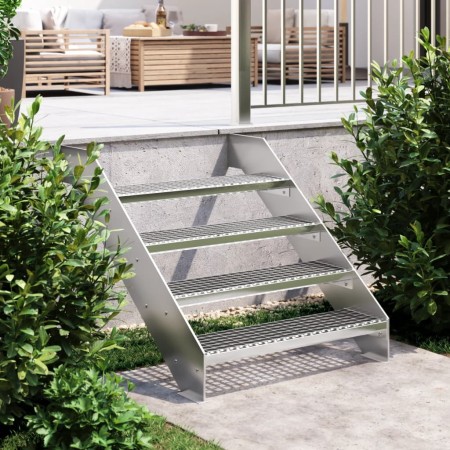 Galvanized steel grating step 80x24x7 cm by , Stair mats - Ref: Foro24-155684, Price: 42,99 €, Discount: %