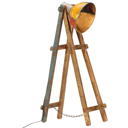 Multicolor floor lamp E27 solid mango wood by , Lamps - Ref: Foro24-345037, Price: 98,99 €, Discount: %