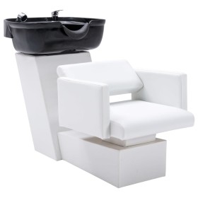 Silla lavacabezas con lavabo cuero sintético 129x59x82 cm de , Sillas de peluquería - Ref: Foro24-337178, Precio: 288,99 €, D...