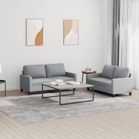 Sofa set with cushions 2 pieces light gray fabric by , Sofas - Ref: Foro24-3201444, Price: 459,29 €, Discount: %