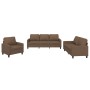 Sofa set with cushions 3 pieces brown fabric by , Sofas - Ref: Foro24-3201431, Price: 675,65 €, Discount: %