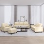 Sofa set with cushions 4 pieces cream fabric by , Sofas - Ref: Foro24-3201438, Price: 726,99 €, Discount: %