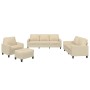 Sofa set with cushions 4 pieces cream fabric by , Sofas - Ref: Foro24-3201438, Price: 726,99 €, Discount: %