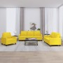 Sofa set with cushions 3 pieces light yellow fabric by , Sofas - Ref: Foro24-3201433, Price: 636,05 €, Discount: %