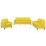 Sofa set with cushions 3 pieces light yellow fabric by , Sofas - Ref: Foro24-3201433, Price: 636,05 €, Discount: %