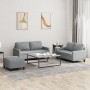 Sofagarnitur mit Kissen 3-teilig aus hellgrauem Stoff von , Sofas - Ref: Foro24-3201452, Preis: 517,58 €, Rabatt: %