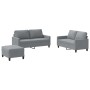 Sofagarnitur mit Kissen 3-teilig aus hellgrauem Stoff von , Sofas - Ref: Foro24-3201452, Preis: 517,58 €, Rabatt: %