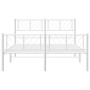 Estructura cama metal con cabecero y estribo blanco 120x190 cm de , Camas y somieres - Ref: Foro24-372243, Precio: 93,04 €, D...