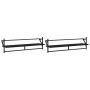 Estantes de pared con barras 2 unidades negro 100x25x30 cm de , Estantes y estanterías - Ref: Foro24-836248, Precio: 31,99 €,...