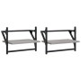 Wall shelves with bars 2 pcs Sonoma gray 40x25x30 cm by , Shelves and shelves - Ref: Foro24-836241, Price: 21,18 €, Discount: %