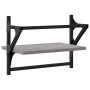 Wall shelves with bars 2 pcs Sonoma gray 40x25x30 cm by , Shelves and shelves - Ref: Foro24-836241, Price: 21,18 €, Discount: %