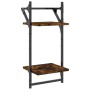 Wall shelves 2 levels bars 2 units smoked oak 30x25x65 cm by , Shelves and shelves - Ref: Foro24-836255, Price: 21,70 €, Disc...