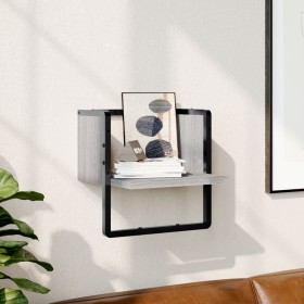 Sonoma gray wall shelf with bar 30x25x30 cm by , Shelves and shelves - Ref: Foro24-836281, Price: 11,68 €, Discount: %