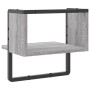 Sonoma gray wall shelf with bar 30x25x30 cm by , Shelves and shelves - Ref: Foro24-836281, Price: 11,99 €, Discount: %