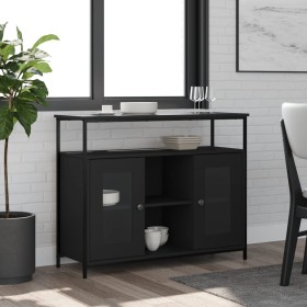 Black engineered wood sideboard 100x35x80 cm by , Sideboards - Ref: Foro24-835504, Price: 109,99 €, Discount: %