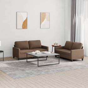 2-piece brown fabric sofa set with cushions by , Sofas - Ref: Foro24-3201447, Price: 459,99 €, Discount: %