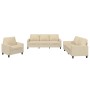 3-piece sofa set with cream fabric cushions by , Sofas - Ref: Foro24-3201430, Price: 675,99 €, Discount: %