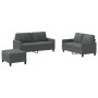 Set Sofas mit Kissen 3 Stück dunkelgrauer Stoff von , Sofas - Ref: Foro24-3201453, Preis: 490,63 €, Rabatt: %