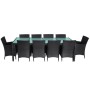 Set comedor de jardín 11 piezas y cojines ratán sintético negro de vidaXL, Conjuntos de jardín - Ref: Foro24-42570, Precio: 8...