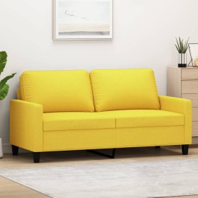 2-Sitzer-Sofa aus hellgelbem Stoff 140 cm von , Sofas - Ref: Foro24-359168, Preis: 208,05 €, Rabatt: %