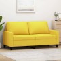 Sofá de 2 plazas de tela amarillo claro 140 cm de , Sofás - Ref: Foro24-359168, Precio: 200,67 €, Descuento: %