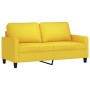 Sofá de 2 plazas de tela amarillo claro 140 cm de , Sofás - Ref: Foro24-359168, Precio: 200,67 €, Descuento: %