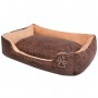 Dog bed with cushion PU artificial leather size M brown by vidaXL, Beds for dogs - Ref: Foro24-170431, Price: 31,79 €, Discou...