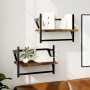 Wall shelves with 2 smoked oak bars 40x25x30 cm by , Shelves and shelves - Ref: Foro24-836240, Price: 20,42 €, Discount: %