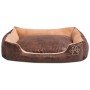 Dog bed with cushion PU artificial leather size M brown by vidaXL, Beds for dogs - Ref: Foro24-170431, Price: 31,79 €, Discou...