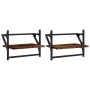 Wall shelves with 2 smoked oak bars 40x25x30 cm by , Shelves and shelves - Ref: Foro24-836240, Price: 20,42 €, Discount: %