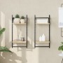 Wall shelves 2 levels bars 2 units Sonoma oak 30x25x65 cm by , Shelves and shelves - Ref: Foro24-836254, Price: 21,70 €, Disc...