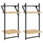 Wall shelves 2 levels bars 2 units Sonoma oak 30x25x65 cm by , Shelves and shelves - Ref: Foro24-836254, Price: 21,70 €, Disc...