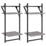 Wall shelves 2 levels bars 2 units gray Sonoma 30x25x65 cm by , Shelves and shelves - Ref: Foro24-836256, Price: 26,29 €, Dis...