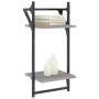 Wall shelves 2 levels bars 2 units gray Sonoma 30x25x65 cm by , Shelves and shelves - Ref: Foro24-836256, Price: 26,29 €, Dis...