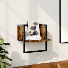 Wall shelves with smoked oak bar 30x25x30 cm by , Shelves and shelves - Ref: Foro24-836280, Price: 13,43 €, Discount: %