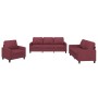 Sofa set with cushions 3 pieces red fabric by , Sofas - Ref: Foro24-3201434, Price: 675,65 €, Discount: %