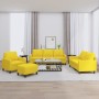 Sofa set with cushions 4 pieces light yellow fabric by , Sofas - Ref: Foro24-3201441, Price: 685,21 €, Discount: %