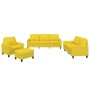 Sofa set with cushions 4 pieces light yellow fabric by , Sofas - Ref: Foro24-3201441, Price: 685,21 €, Discount: %