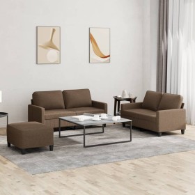 Sofa set with cushions 3 pieces brown fabric by , Sofas - Ref: Foro24-3201455, Price: 559,99 €, Discount: %