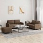 Sofa set with cushions 3 pieces brown fabric by , Sofas - Ref: Foro24-3201455, Price: 560,00 €, Discount: %