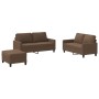 Sofa set with cushions 3 pieces brown fabric by , Sofas - Ref: Foro24-3201455, Price: 560,00 €, Discount: %