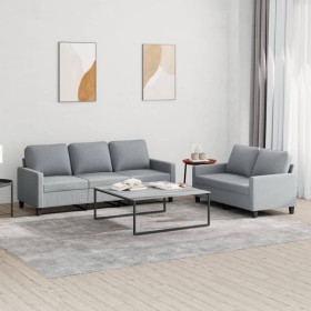 Sofa set with cushions 2 pieces light gray fabric by , Sofas - Ref: Foro24-3201460, Price: 544,99 €, Discount: %