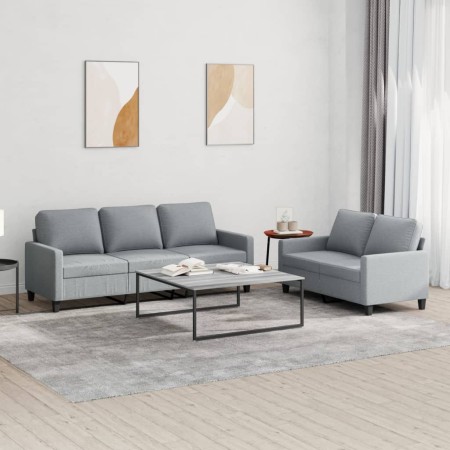 Sofagarnitur mit Kissen 2-teilig aus hellgrauem Stoff von , Sofas - Ref: Foro24-3201460, Preis: 552,99 €, Rabatt: %