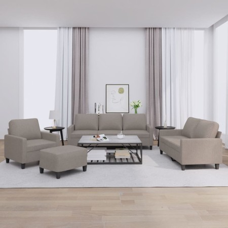 Sofa set with cushions 4 pieces taupe gray fabric by , Sofas - Ref: Foro24-3201443, Price: 741,99 €, Discount: %