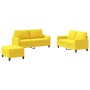 Sofa set with cushions 3 pieces light yellow fabric by , Sofas - Ref: Foro24-3201457, Price: 463,33 €, Discount: %