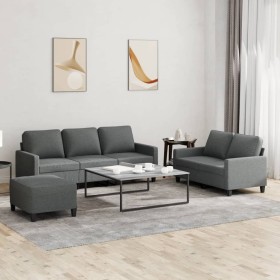 Set Sofas mit Kissen 3 Stück dunkelgrauer Stoff von , Sofas - Ref: Foro24-3201469, Preis: 605,40 €, Rabatt: %