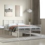 Metal bed frame with headboard and white footboard 120x200 cm by , Beds and slatted bases - Ref: Foro24-372244, Price: 104,25...