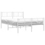 Metal bed frame with headboard and white footboard 120x200 cm by , Beds and slatted bases - Ref: Foro24-372244, Price: 104,25...