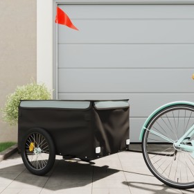 Black and gray iron bicycle trailer 45 kg by , Bicycle trailers - Ref: Foro24-94091, Price: 76,71 €, Discount: %